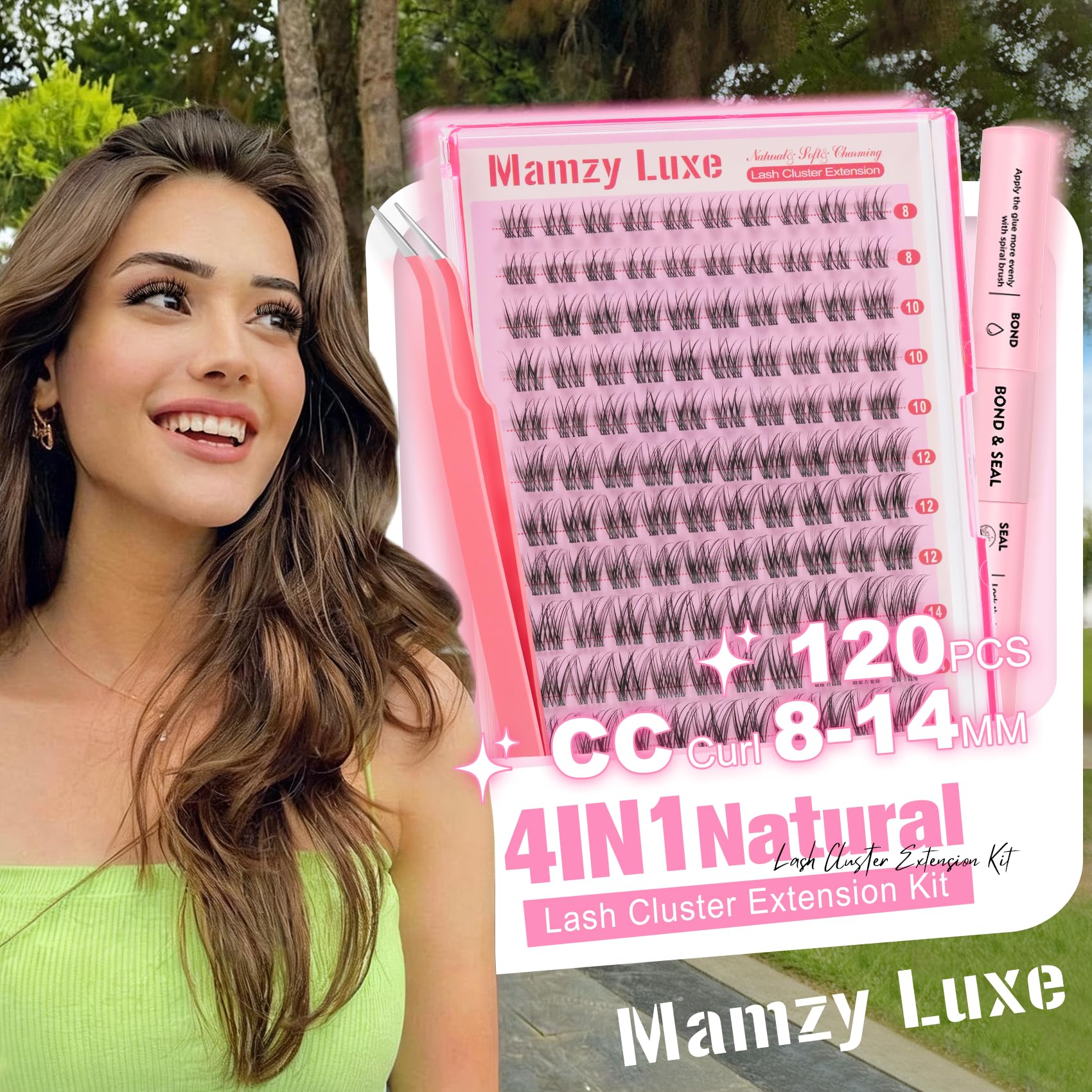 Mamzy Luxe CC-curly lash band blends with natural lashes