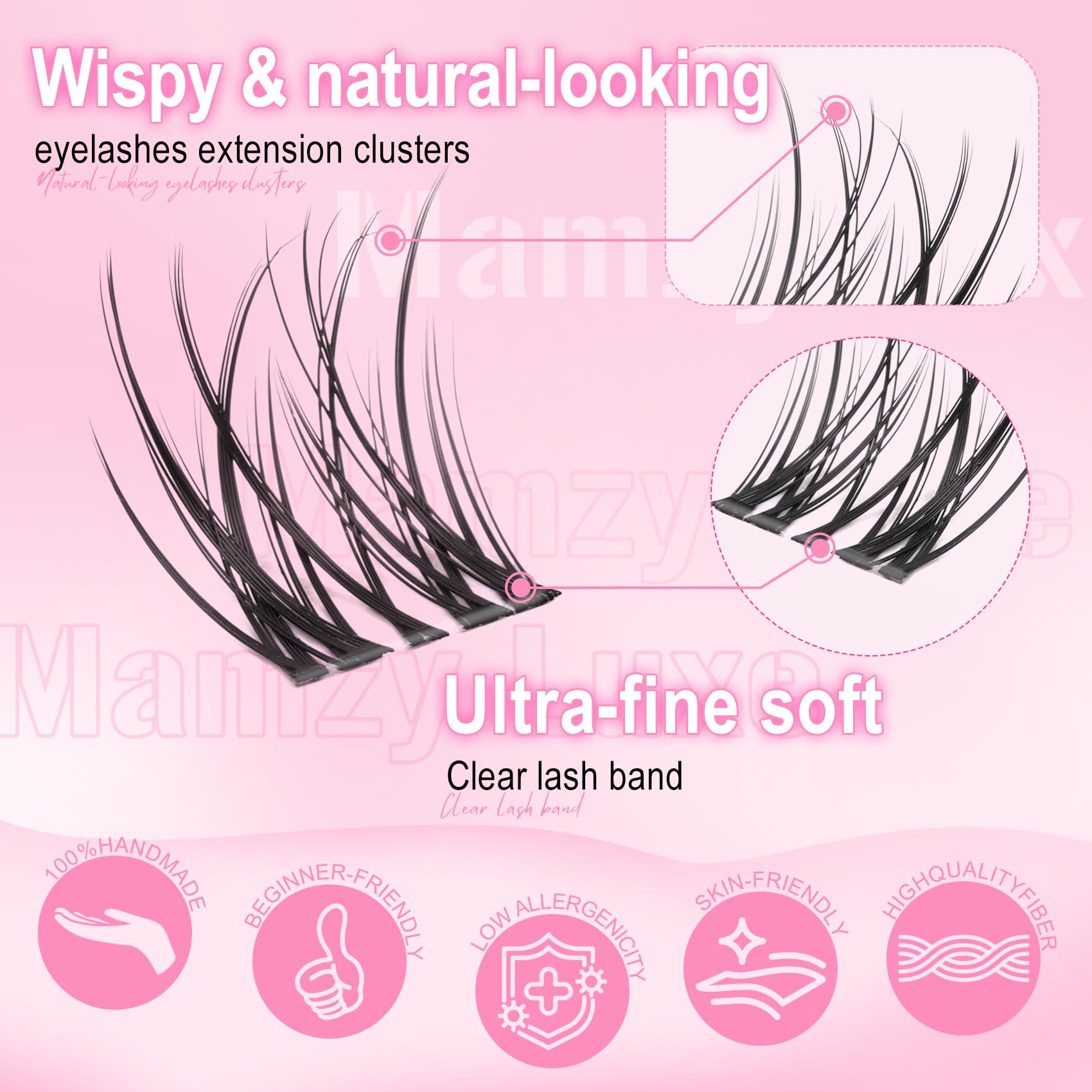 Mamzy Luxe lash tweezers for precise cluster placement