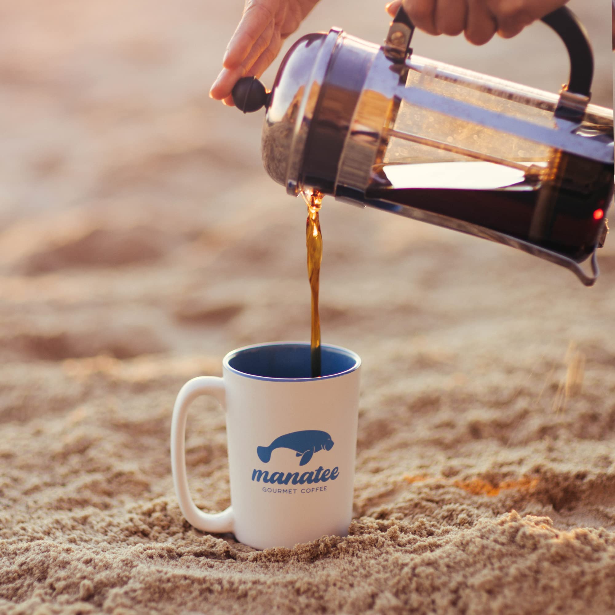 Manatee Gourmet Coffee Caribbean Delight eco-friendly packaging supports sustainability.