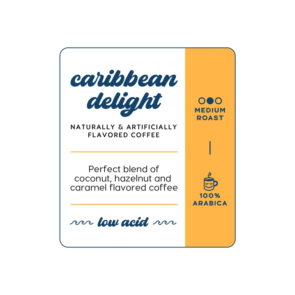 Manatee Gourmet Coffee Caribbean Delight medium-roast beans ready for grinding.