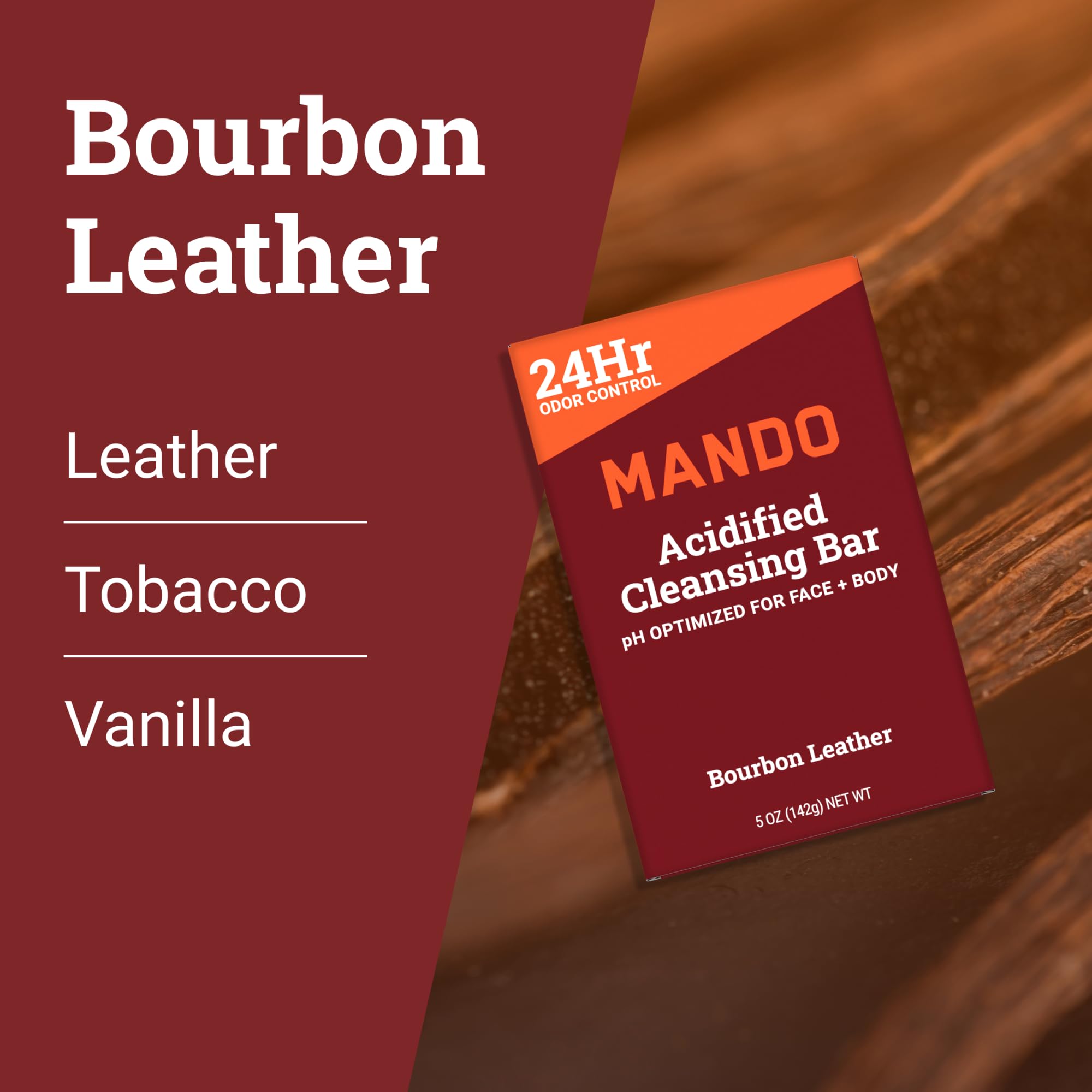 Mando Acidified Cleansing Bar rinse leaves skin feeling refreshed.