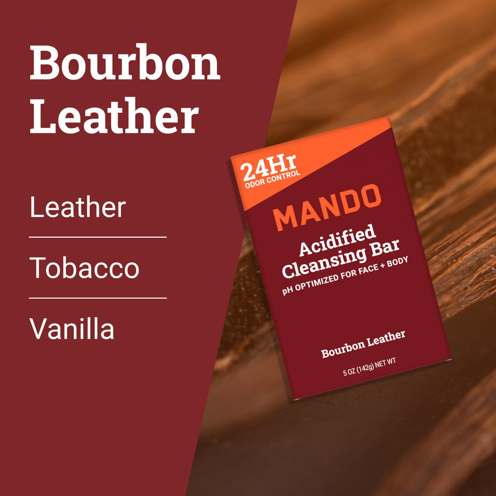 Mando Acidified Cleansing Bar rinse leaves skin feeling refreshed.