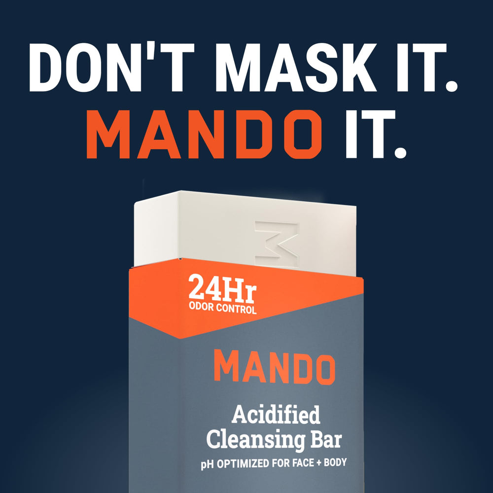 Mando Acidified Cleansing Bar and soft lather suitable for sensitive skin.