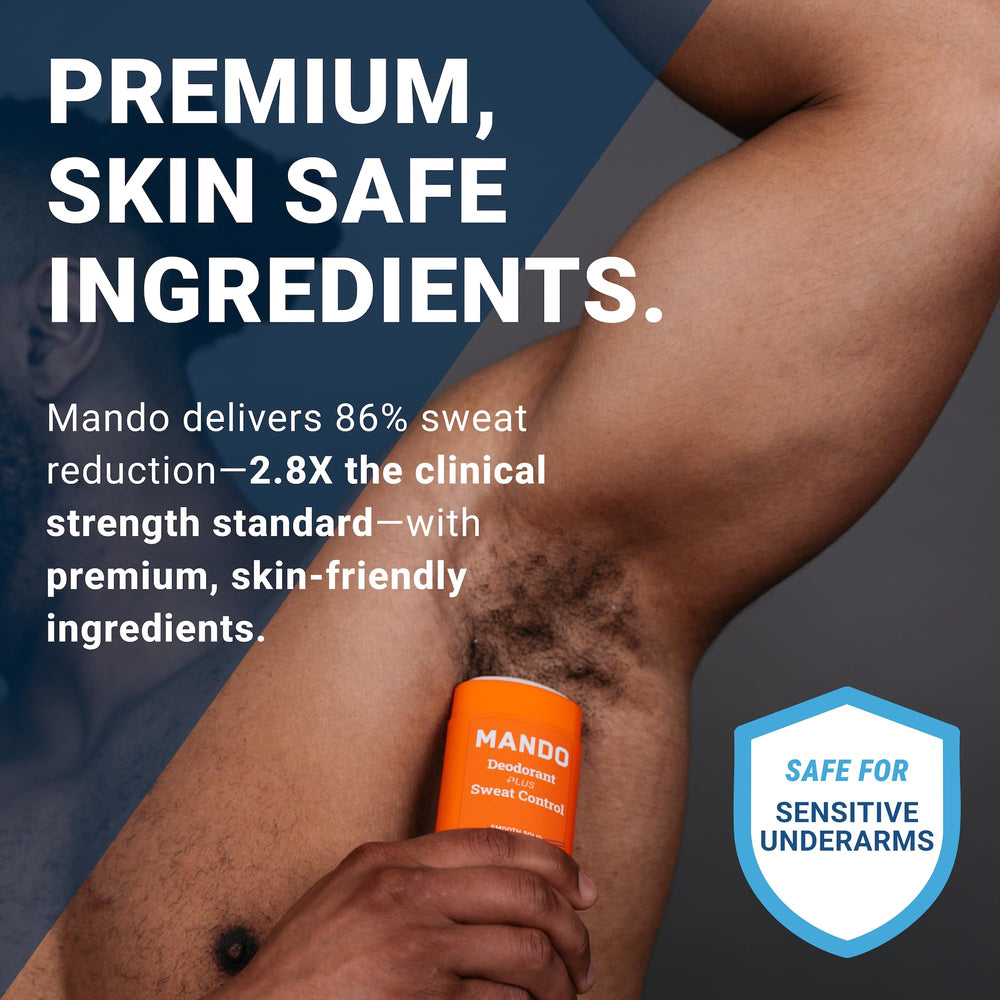 Mando Mt Fuji antiperspirant packaging highlights skin-safe, baking soda-free formula