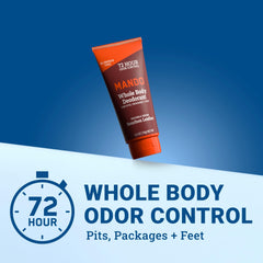 Mando application scene demonstrates discreet odor prevention for everyday activities.