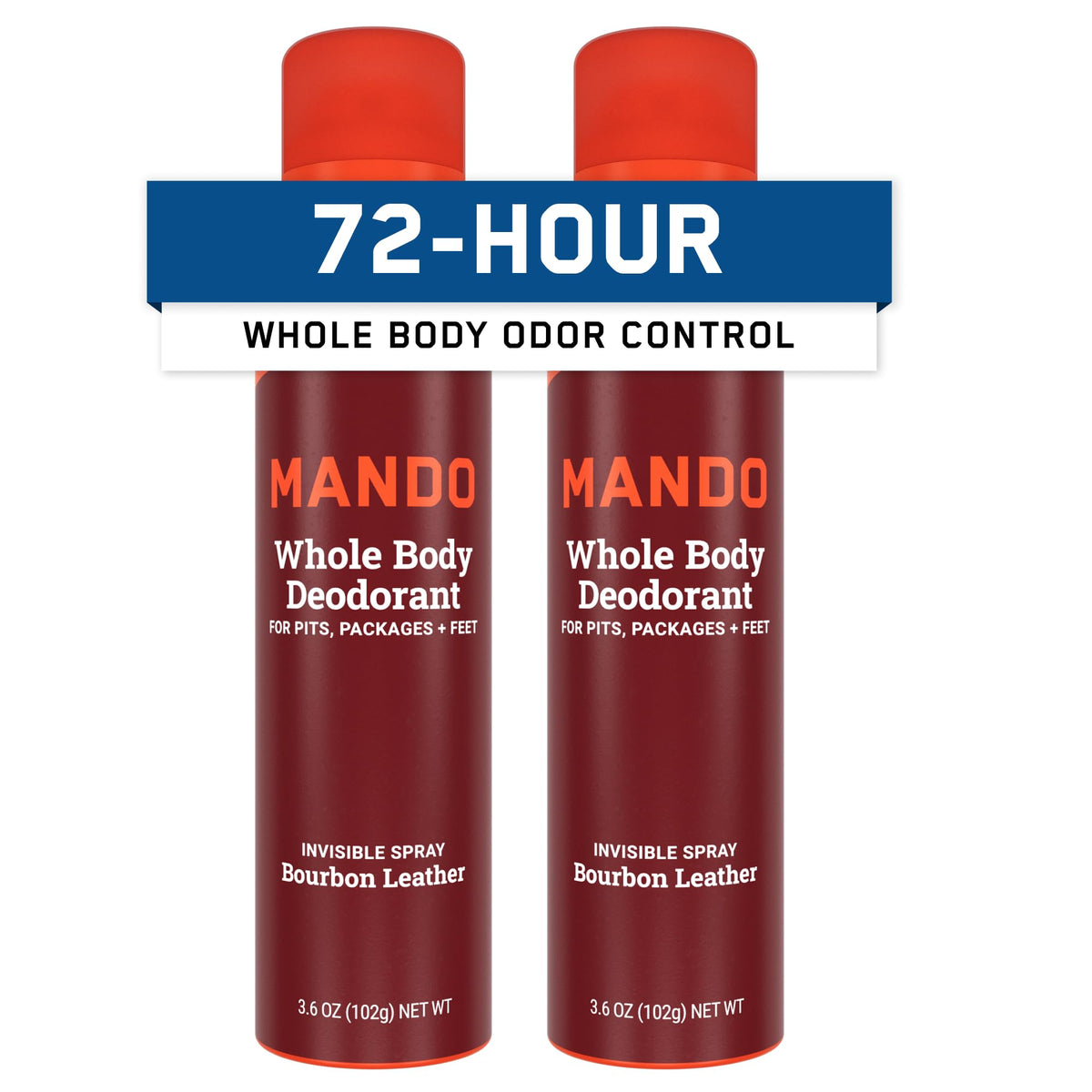 Mando Bourbon Leather invisible spray bottle for all-day odor control.