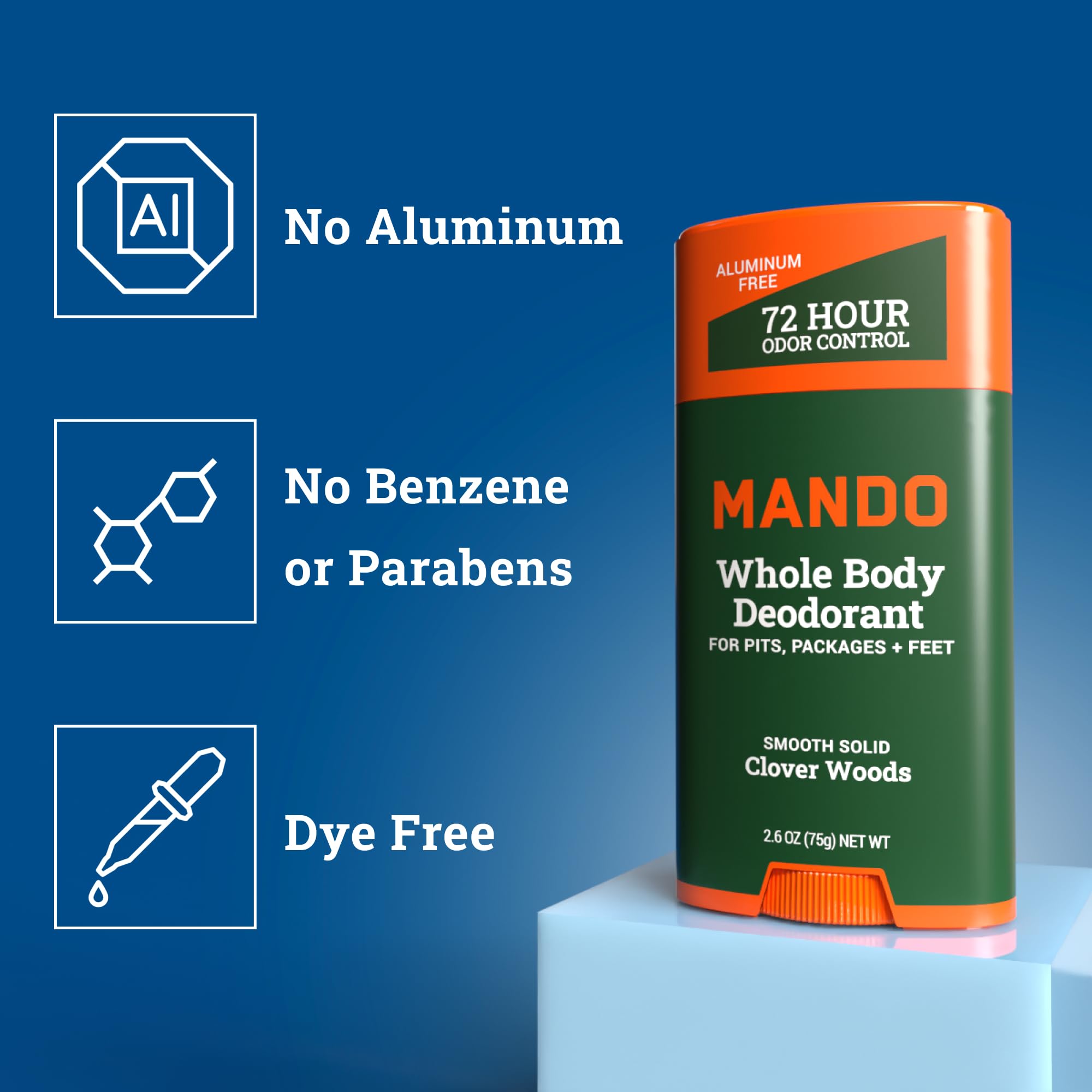 Applying Mando deodorant underarm for all-day freshness