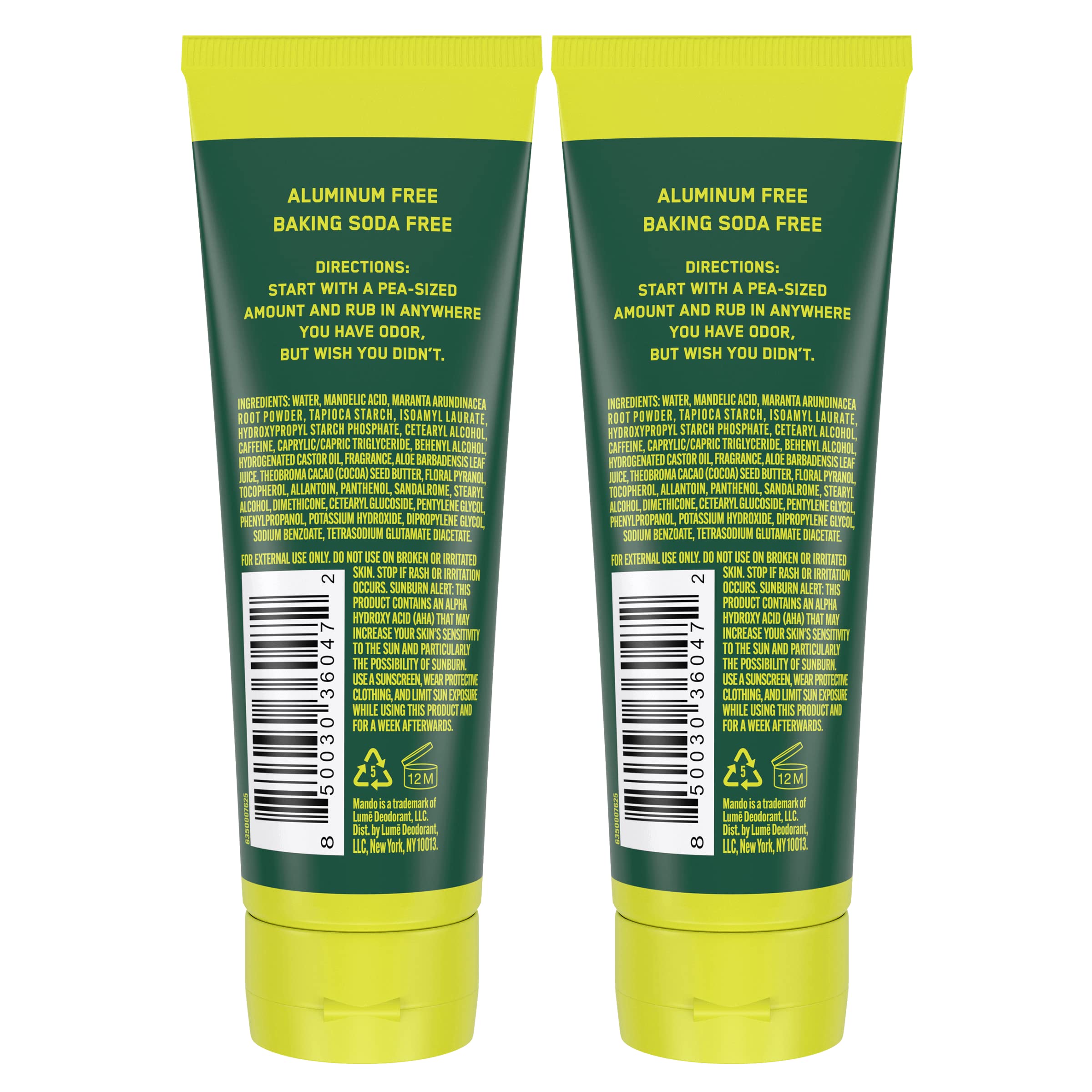 Mando deodorant cream texture close-up showing smooth, skin-safe formula