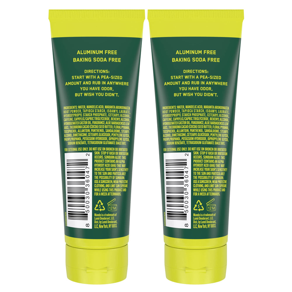 Mando deodorant cream texture close-up showing smooth, skin-safe formula