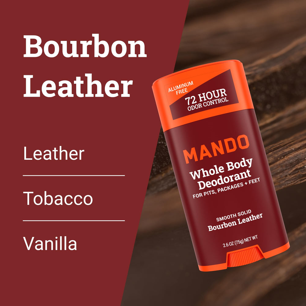 Mando deodorant on underarm pits demonstrates discreet, daily odor control.
