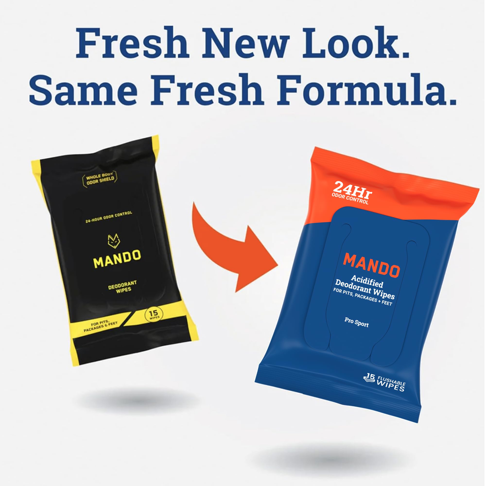 Mando Deodorant Wipes skin-safe area usage for versatile protection.