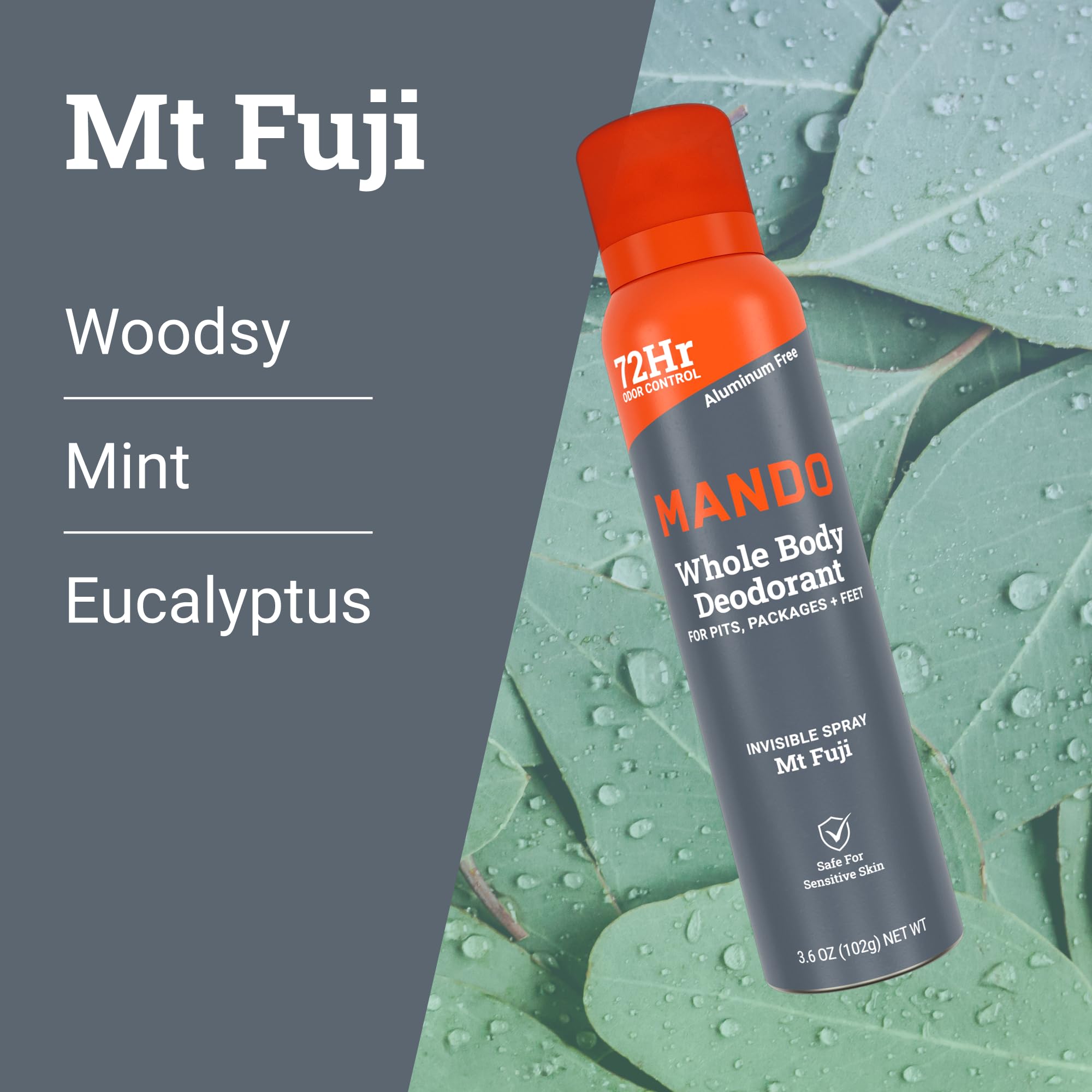 Mando low irritation, dermatologist-tested deodorant for comfortable use.