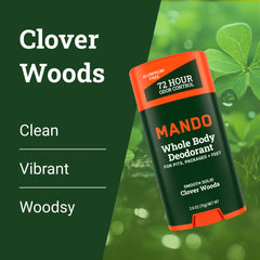 Close-up of Mando box showing 72-hour odor control claim
