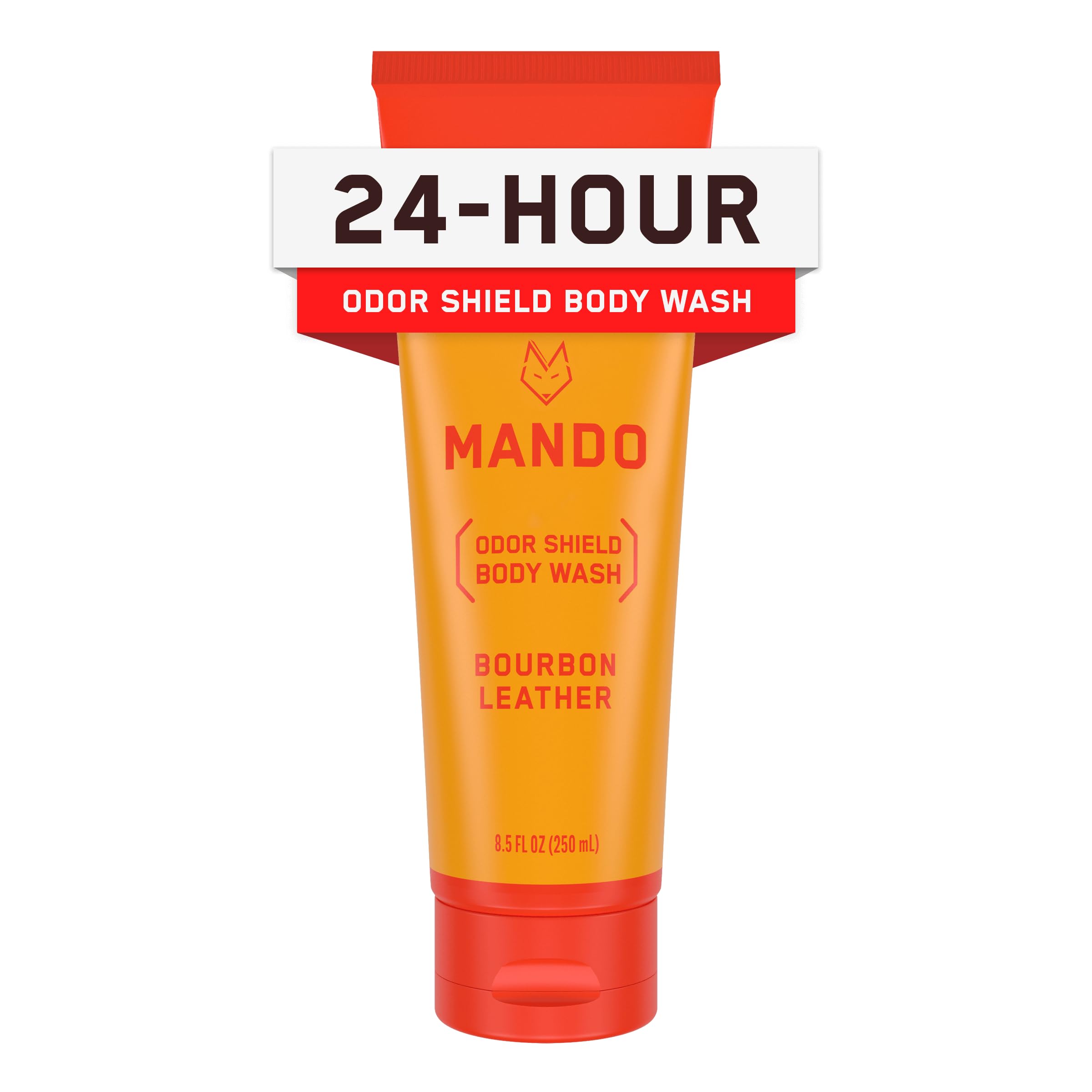 Mando Odor Shield bottle pour signaling odor-control during shower time
