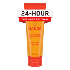 Mando Odor Shield bottle pour signaling odor-control during shower time