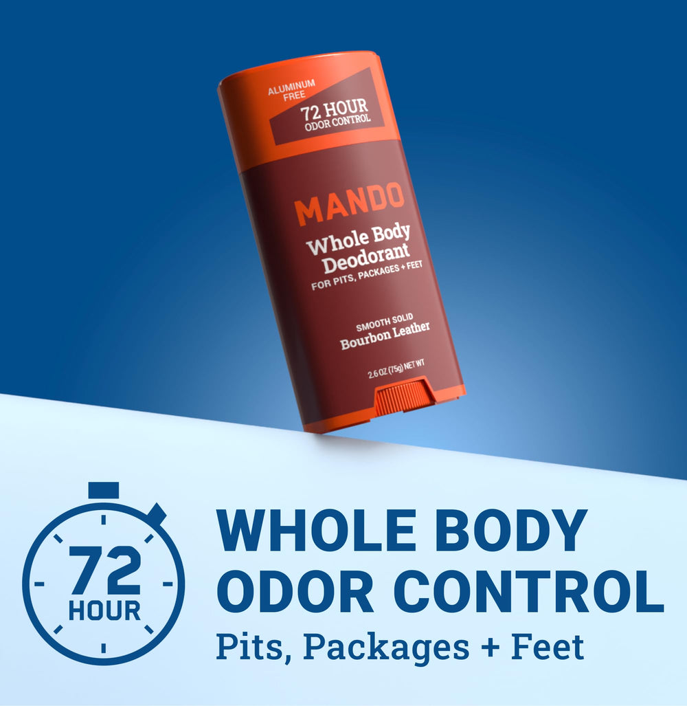 Mando pack-of-2 deodorant display, convenient for sharing or stocking up.