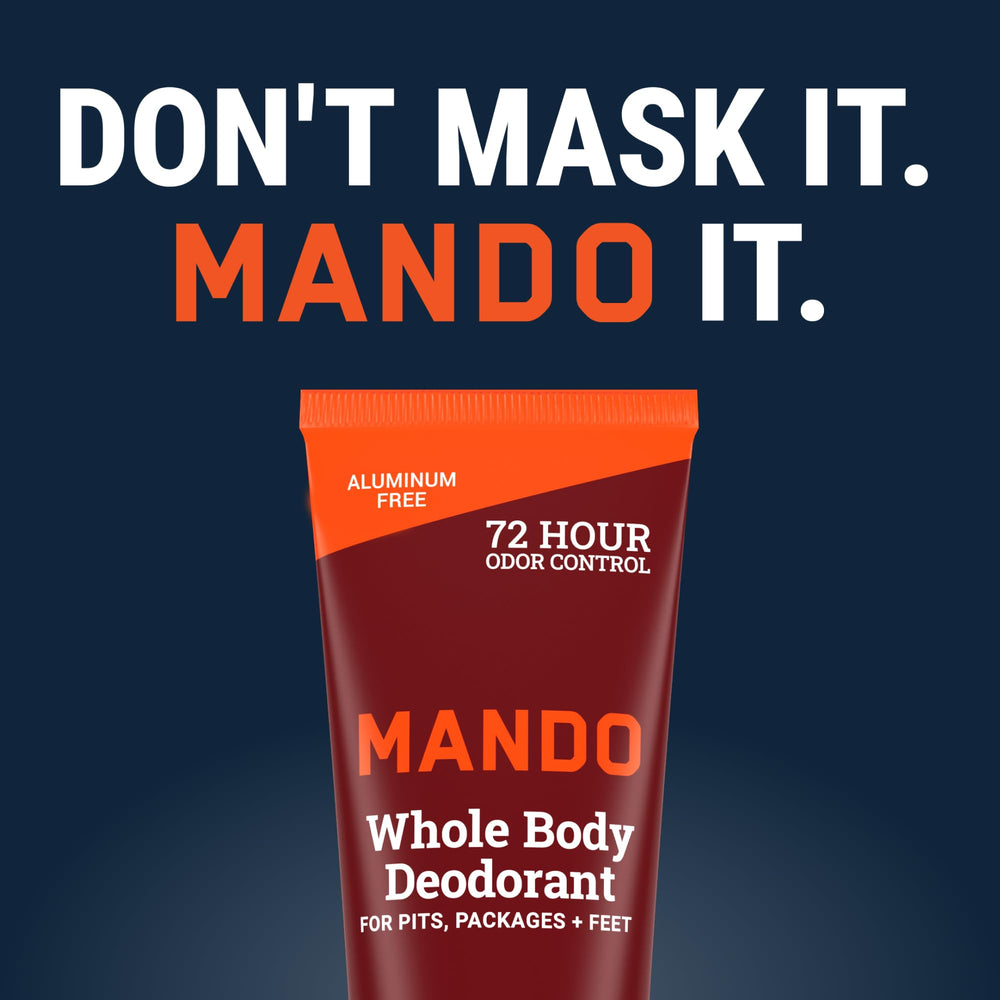Mando packaging back view shows product details and care instructions