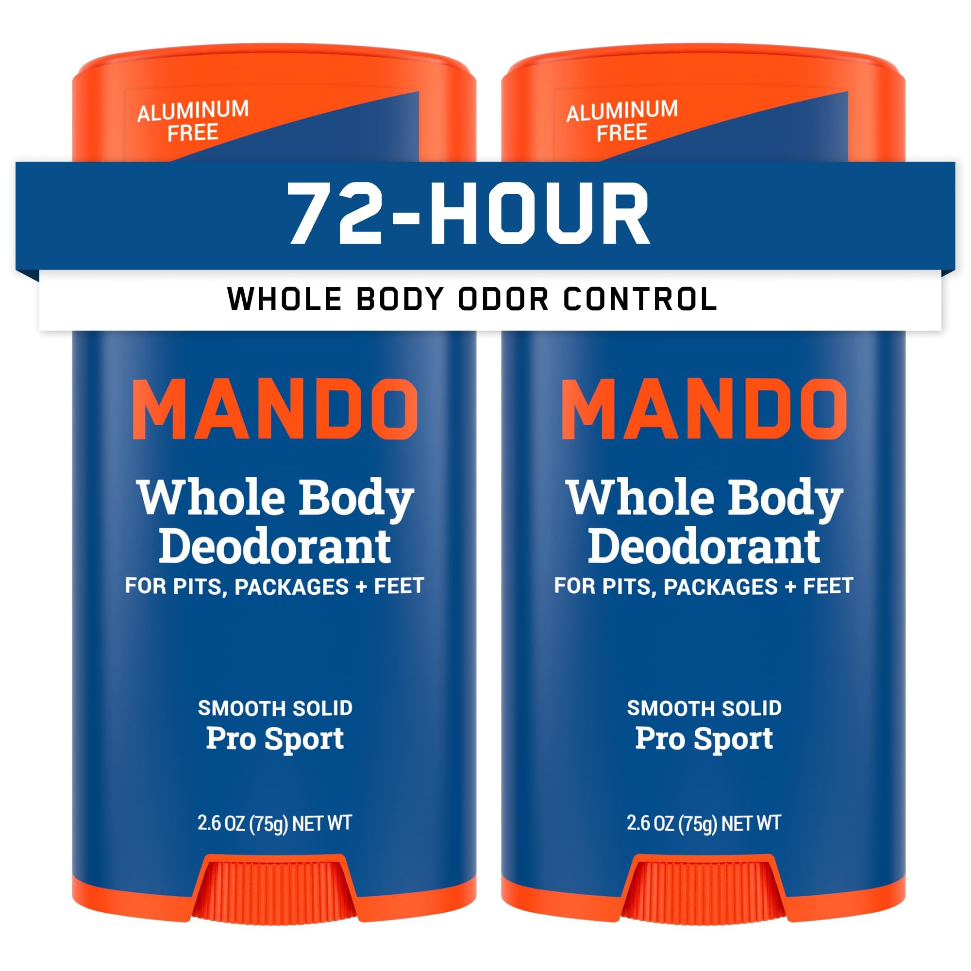 Mando Pro Sport deodorant stick 2-pack on shelf for all-day odor control