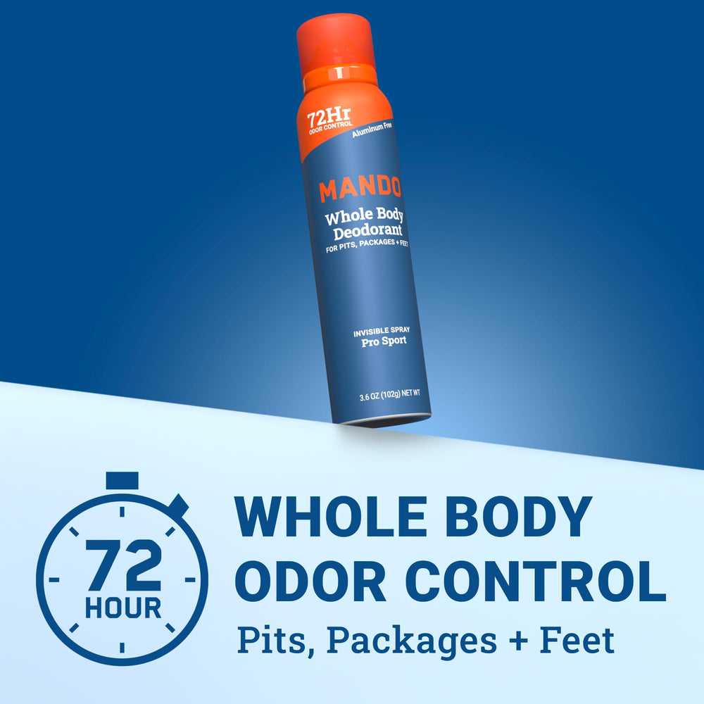Mando Pro Sport can in hands for easy application and freshness.