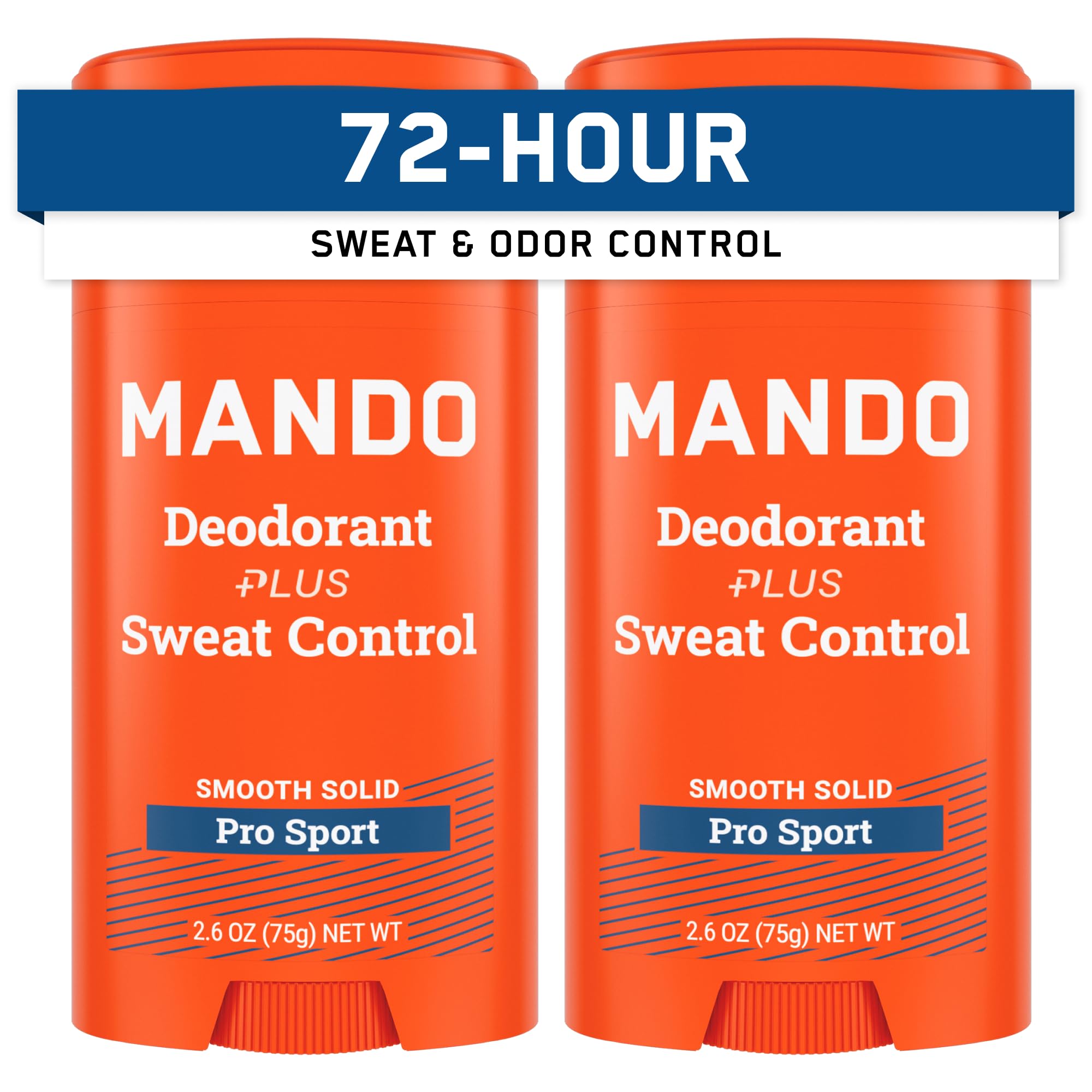 Mando Pro Sport solid deodorant stick application close-up for precise underarm coverage