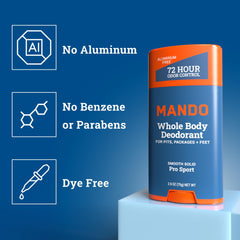Mando Pro Sport stick application close-up demonstrating smooth glide