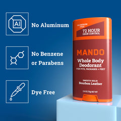 Mando Bourbon Leather closeup texture reveals creamy solid formula