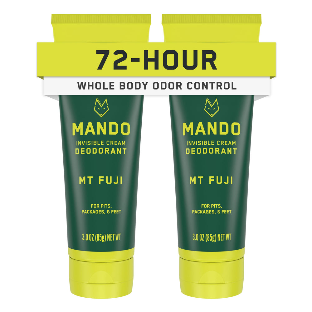 Mando Whole Body Deodorant Mt Fuji pack of 2 on display for all-day odor control