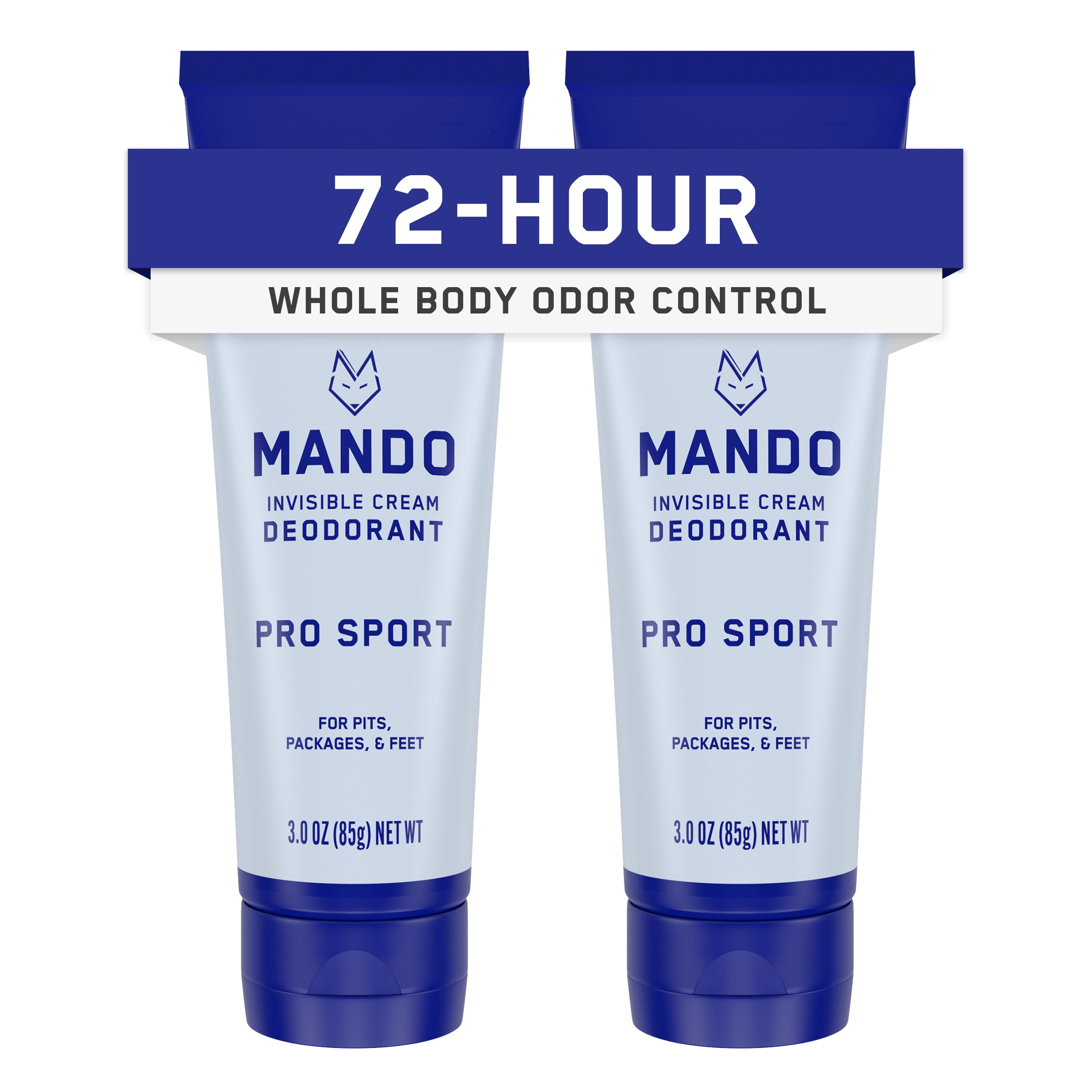 Mando Whole Body Deodorant packaging shows the two-pack format for portability.