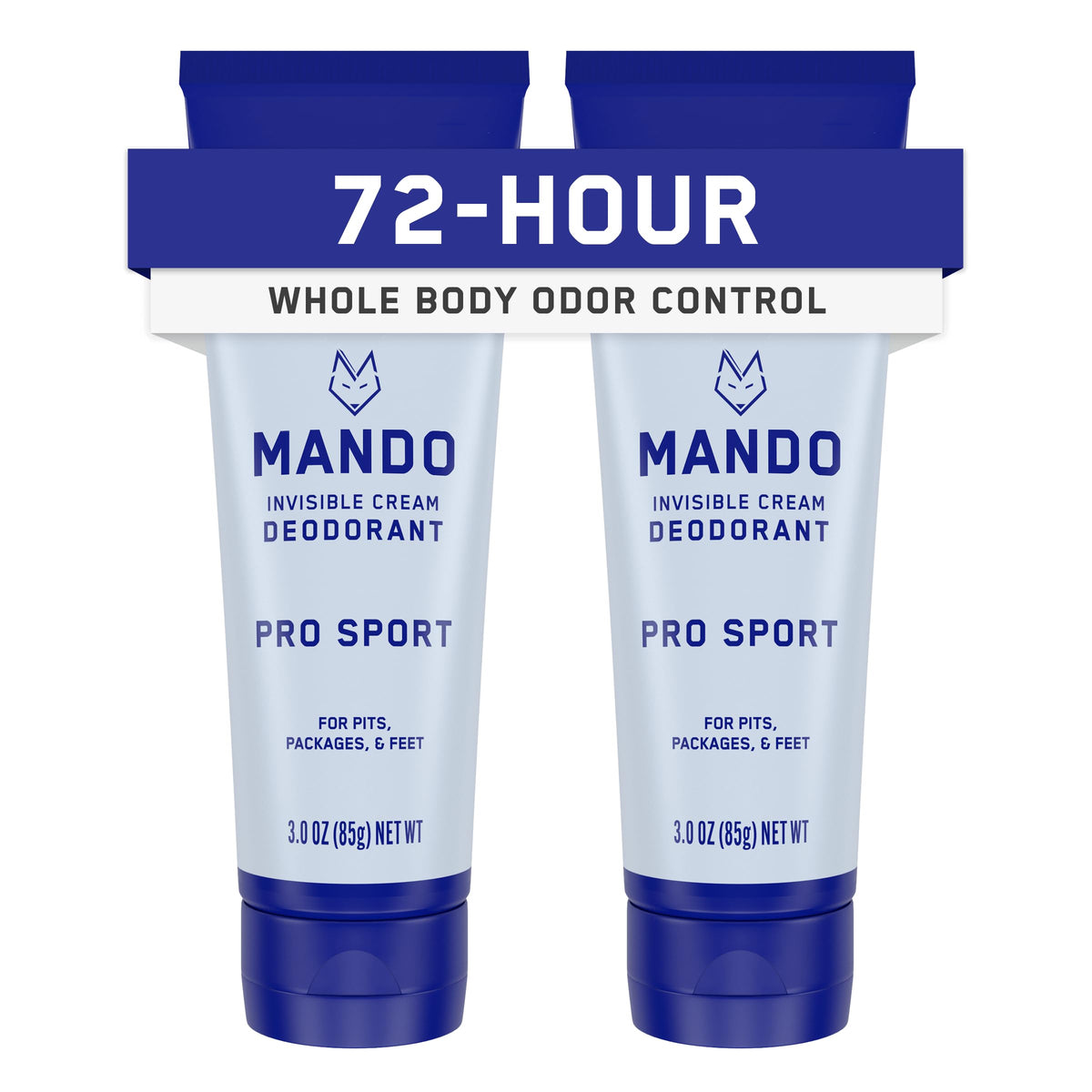 Mando Whole Body Deodorant packaging shows the two-pack format for portability.