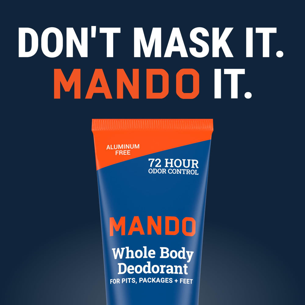 Mando texture closeup reveals smooth, non-greasy cream that dries invisibly.