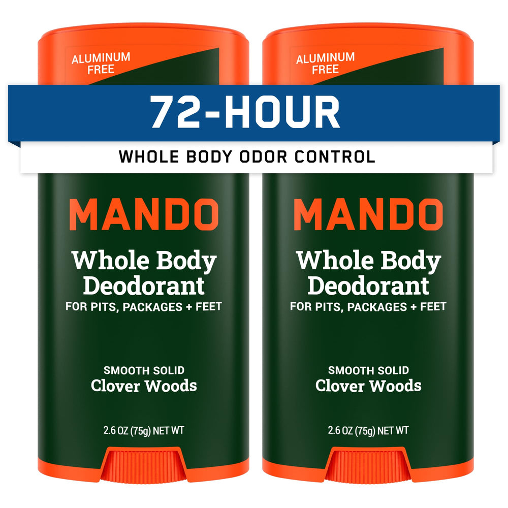 Mando Whole Body Deodorant stick 2-pack front view for long-lasting odor control
