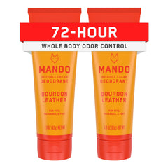 Mando whole body deodorant pack of two tubes for all-day odor protection