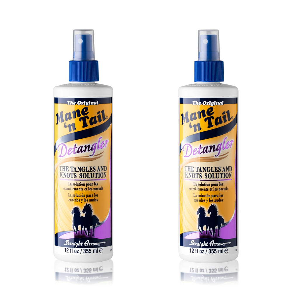 Mane 'n Tail Detangler Apple Blossom bottle shows easy spray for detangling