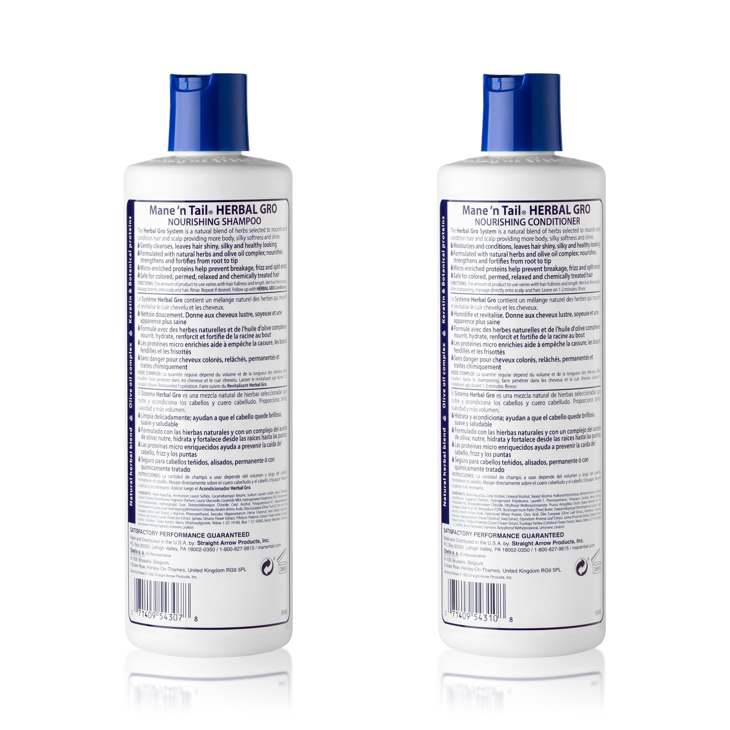 Mane 'n Tail Herbal Gro Conditioner bottle showcases olive oil blend for silky shine.
