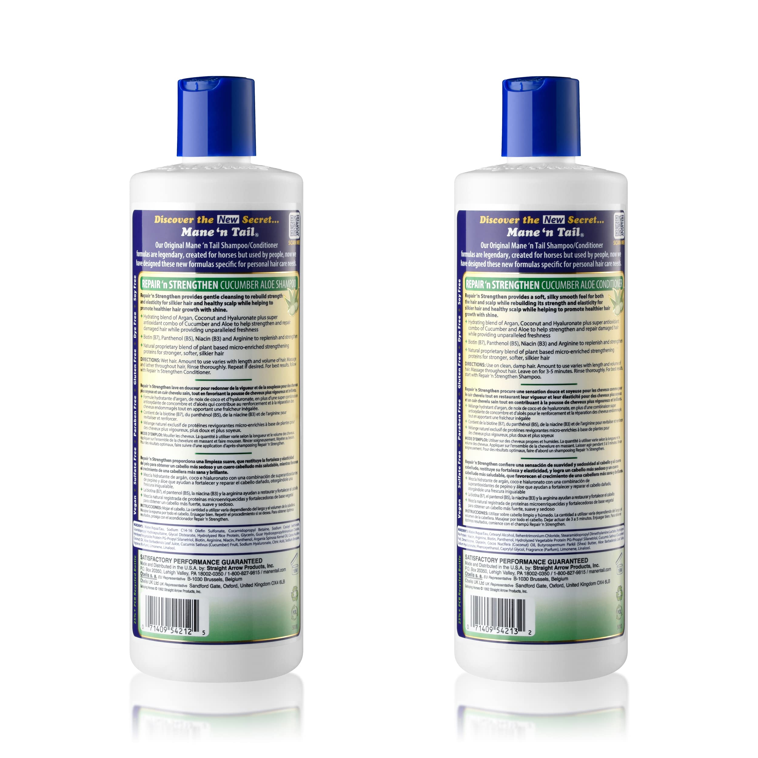 Mane 'n Tail Repair 'n Strengthen conditioner bottle for detangling and smooth strands.