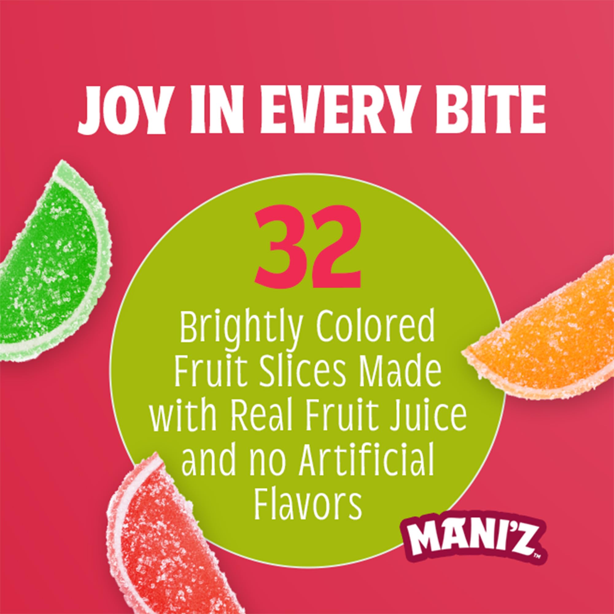 Manischewitz candied fruit slices as versatile fruit snacks in 8oz packs