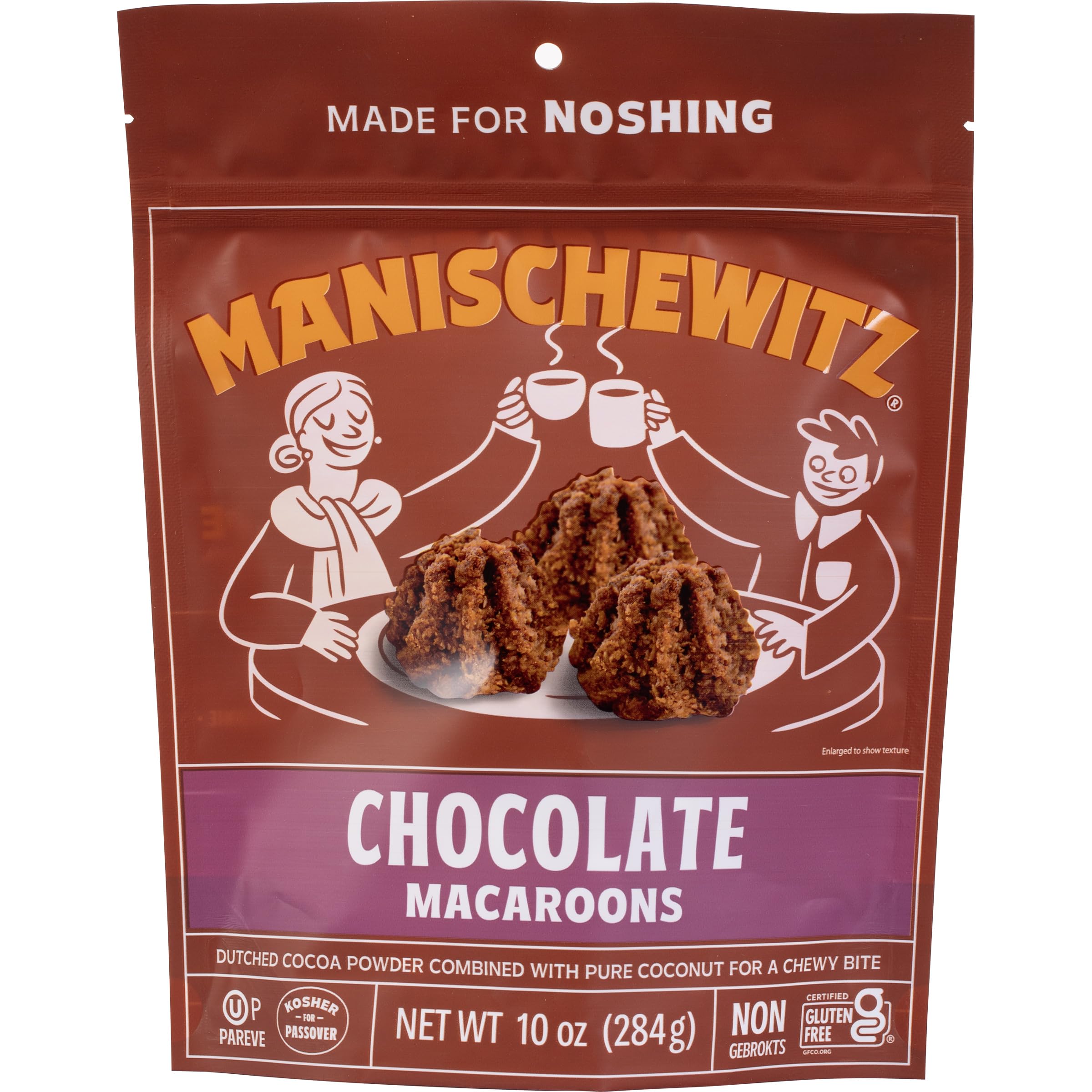 Close-up of soft-chewy macaroon texture from Manischewitz