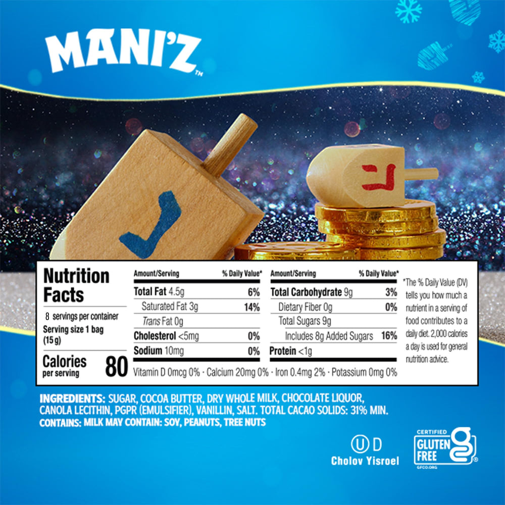 Manischewitz Gold Milk Chocolate Coins foil-wrapped for party favors