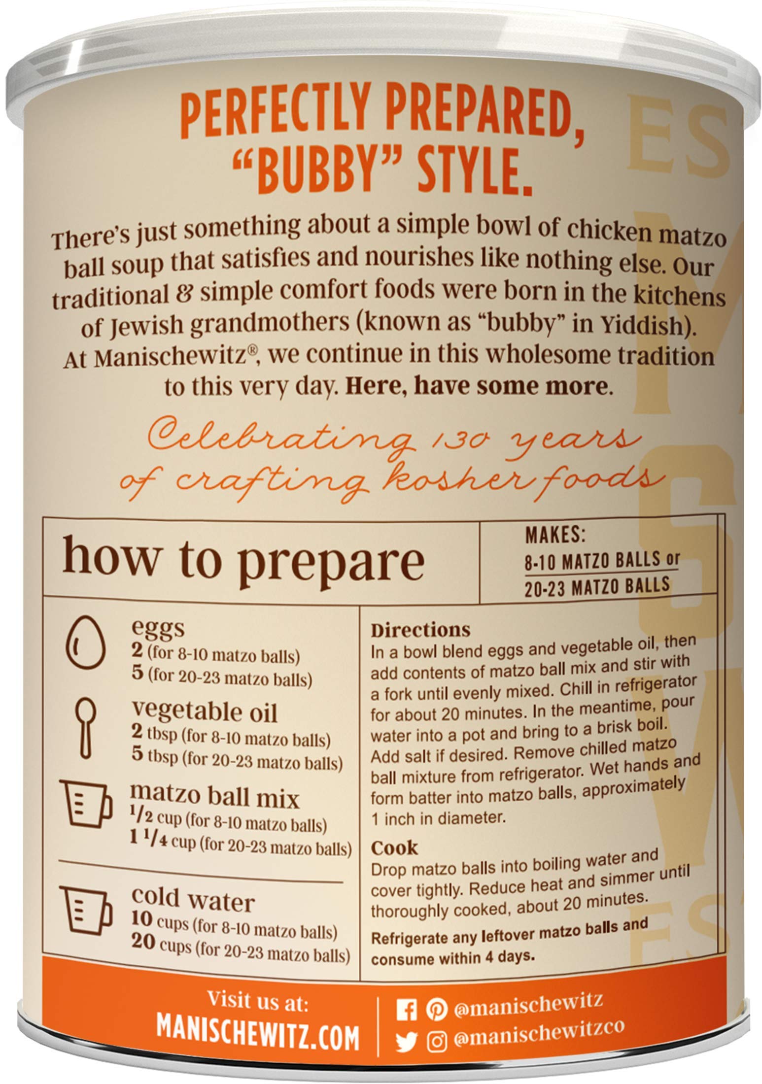 Manischewitz matzo ball serving idea with soup and fluffy balls