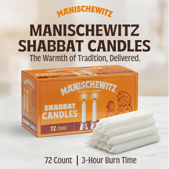 Manischewitz candles designed to fit standard candlestick holders for Shabbos rituals