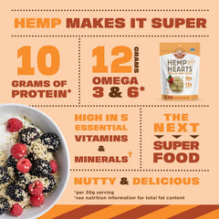 Manitoba Harvest Hemp Hearts blended into a smoothie for extra protein.