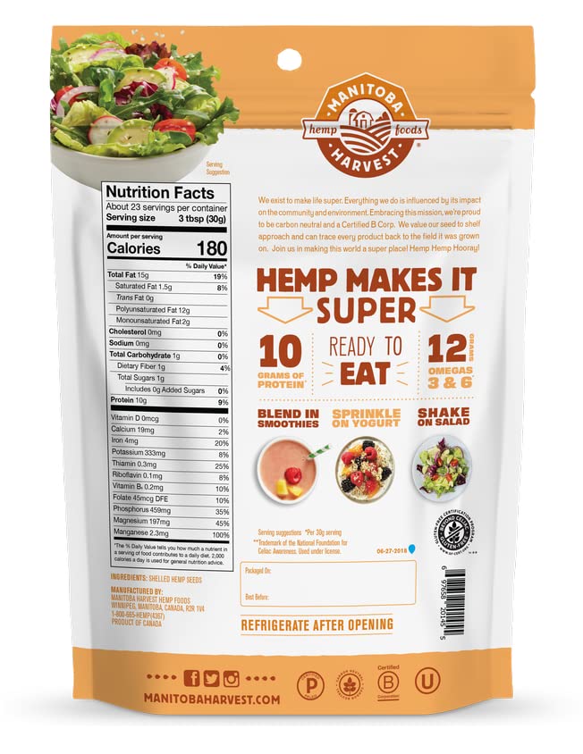 Manitoba Harvest Hemp Hearts sprinkled on yogurt for a nutritious boost.