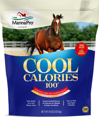 Manna Pro Cool Calories 100 bag front; easy storage for daily feeding.