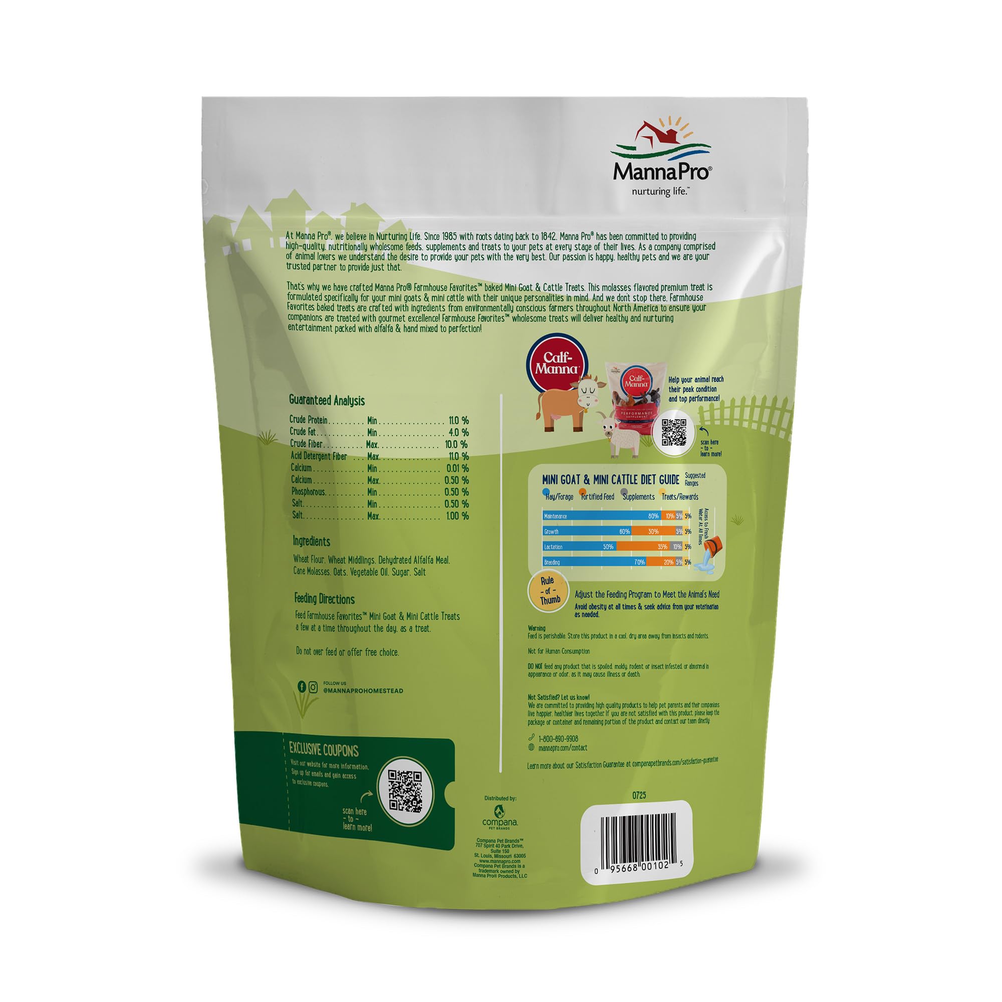 Snack divertissant et nourrissant Manna Pro Farmhouse pour mini bovins.