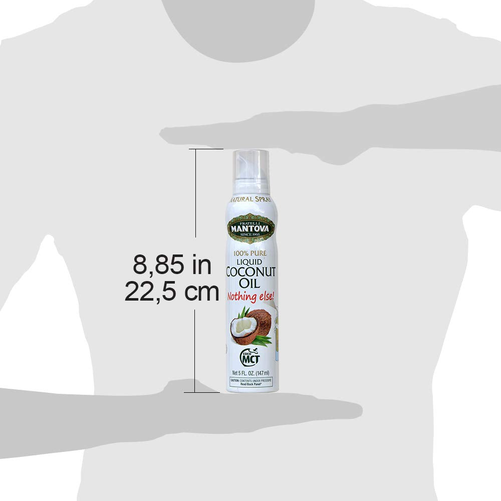 Mantova coconut oil spray finishing a salad dressing for flavor