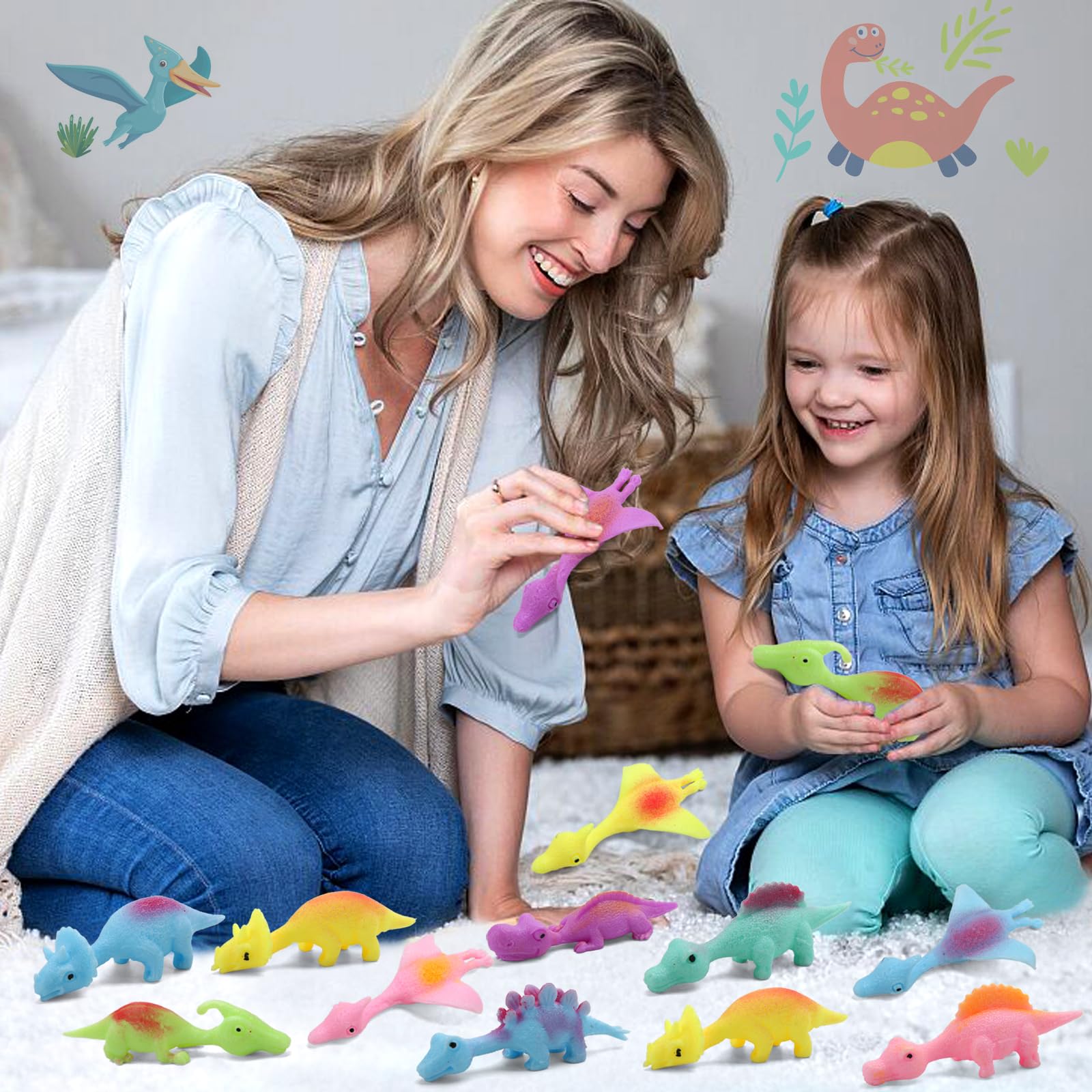 Mantyplay dino-themed party favors mini toys ideal for prizes and classroom activities.