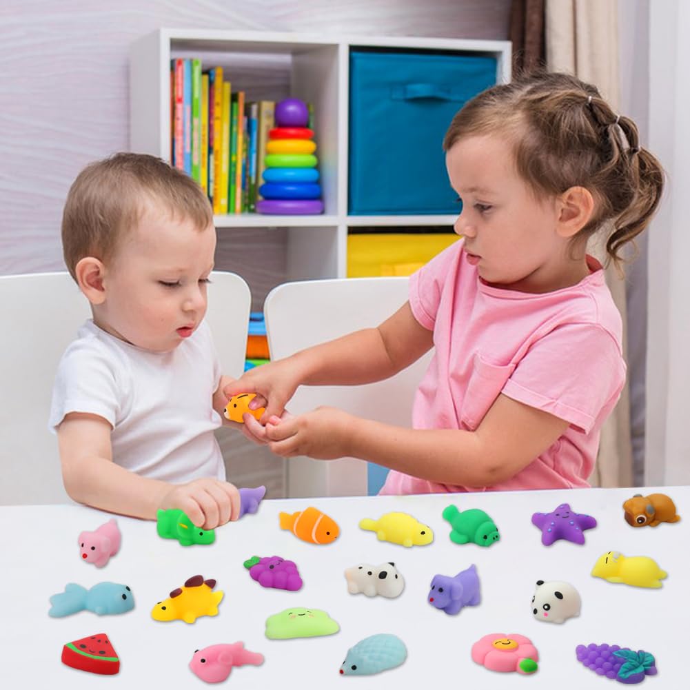Mantyplay mini animal and fruit squishies for hands-on fun.