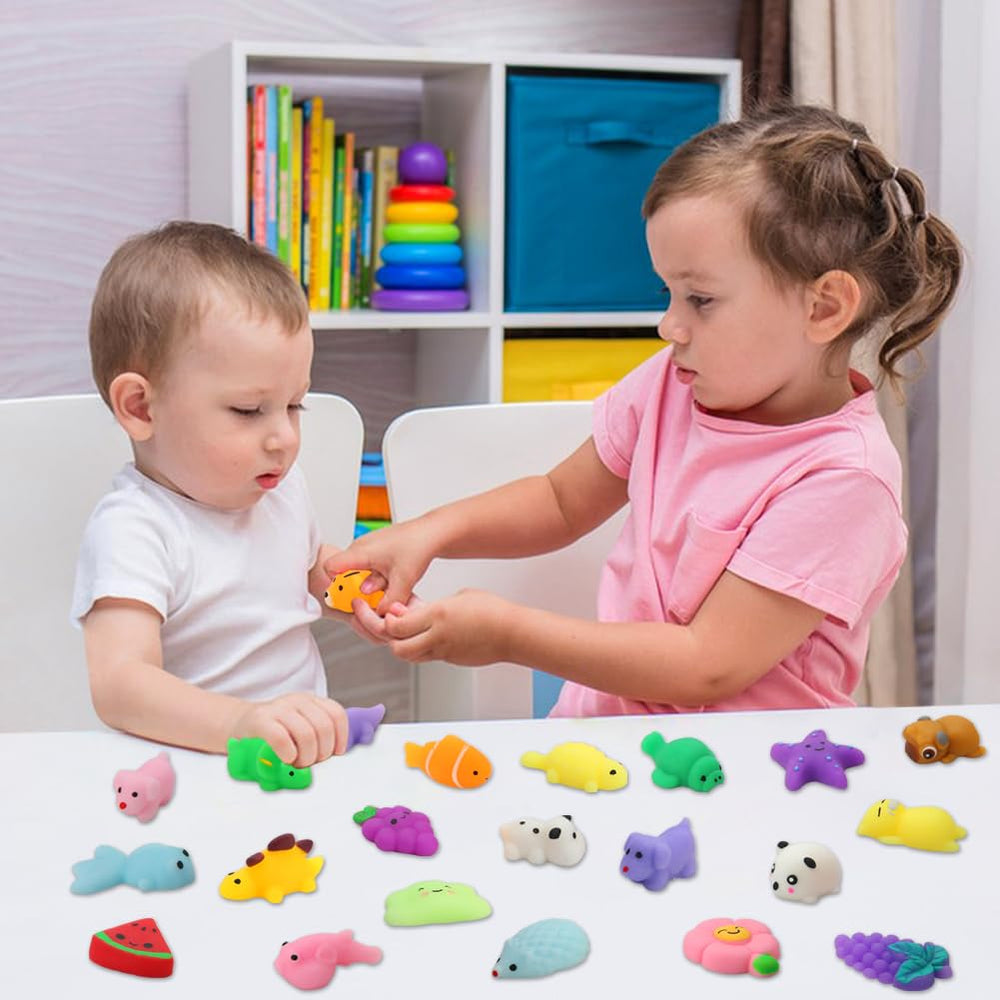 Mantyplay mini animal and fruit squishies for hands-on fun.