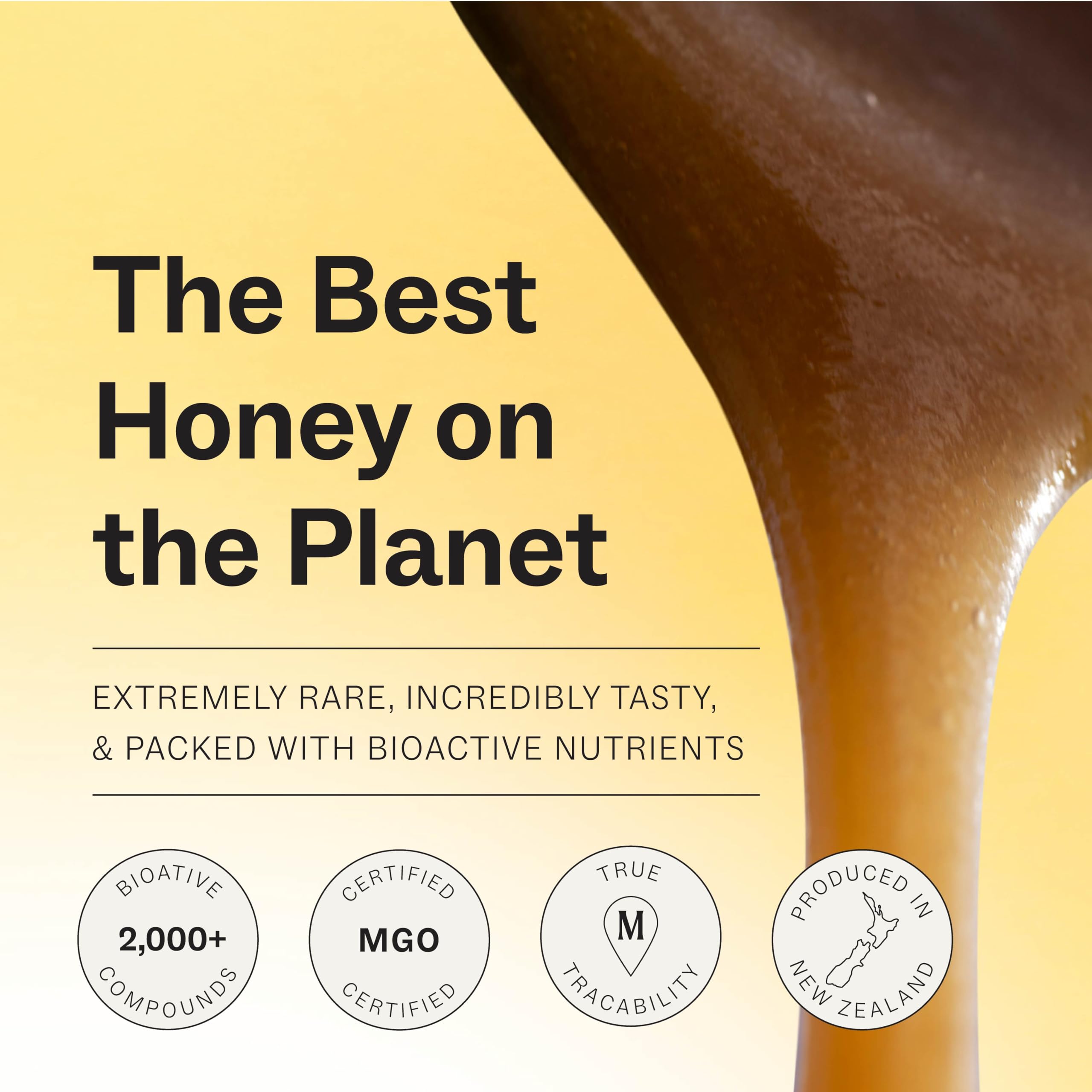 Manukora batch traceability label emphasizing hive-to-hand transparency
