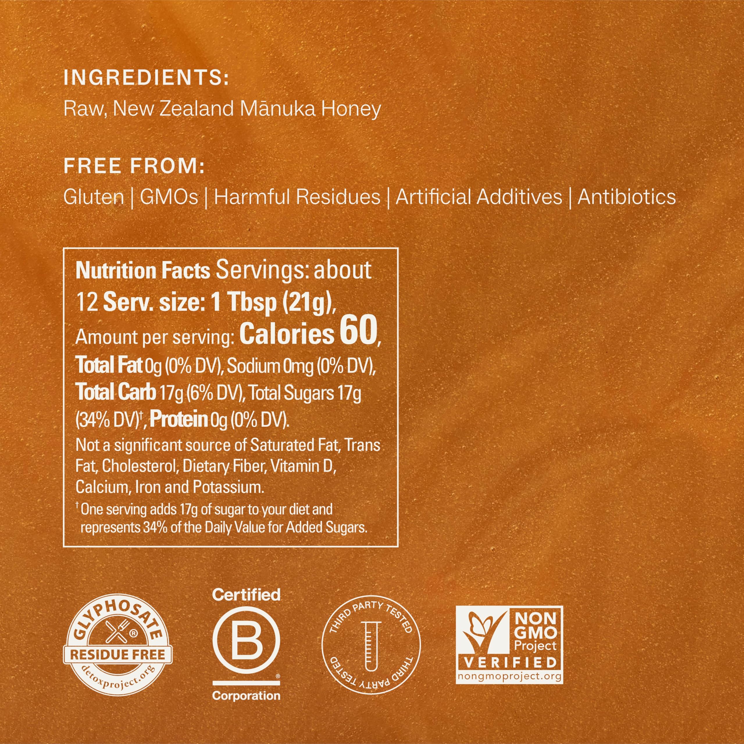 Manukora Manuka honey pour highlighting smooth drizzle for tea, yogurt, or oats